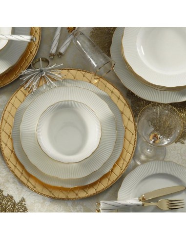 KUTAHYA PORCELAINE BONE ILAY Service liseré doré de table 6 personnes 24 pièces vente chaude votre 