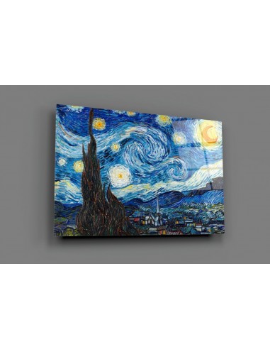 Tableau en verre - Van Gogh "Starry Night" - "La Nuit étoilée" de l' environnement