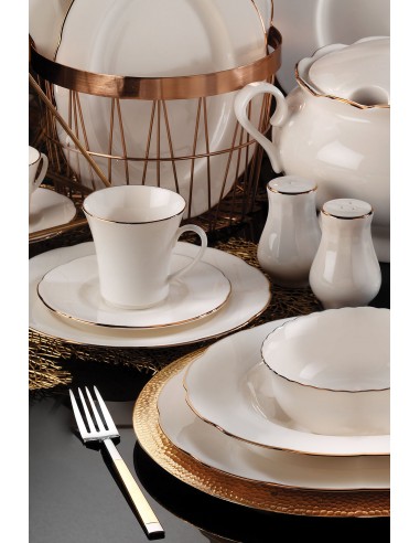 KUTAHYA PORCELAINE BONE OLYMPOS Service de table liseré doré 12 personnes 80 pièces Comment ça marche