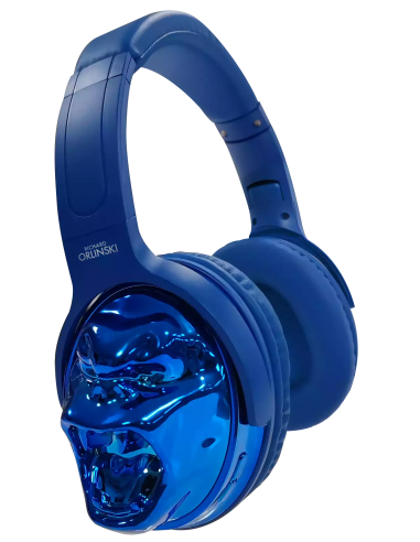 Casque Bluetooth KONG sans fil bleu chrome métallisé by Richard ORLINSKI Paris Déstockage Promo