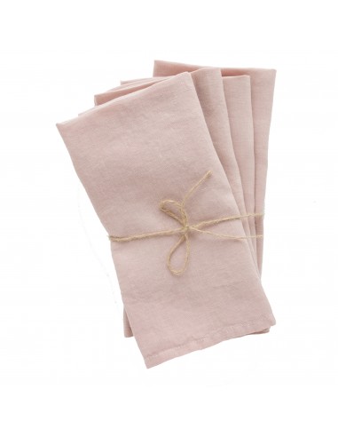 Set of 4 Rose Linen Napkins français