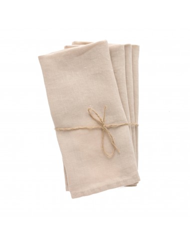 Set of 4 Sable Linen Napkins Venez acheter