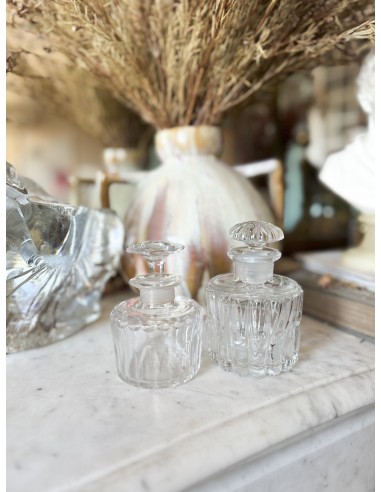 Pair of Antique Glass Perfume Bottles with Faceted Stoppers online