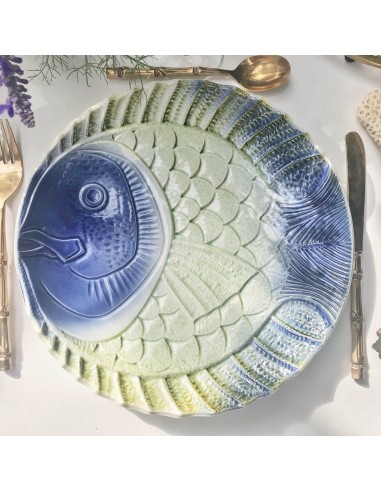 10 assiettes barbotine poisson shop