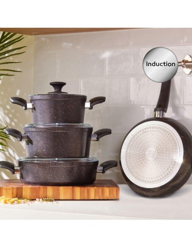 KARACA BIOGRANIT BLACK GOLD Induction batterie de cuisine 7 pièces Toutes les collections ici